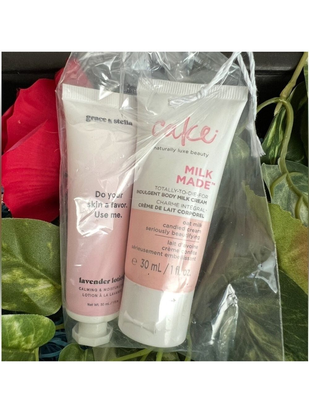 New Grace & Stella Lavender Lotion AND Cake Milk Made Body Cream Set
